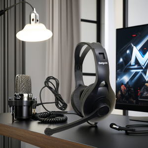 Auriculares de estudio de calidad Premium Getgold con micrófono Juego de aula de uso de aviación y juegos para teléfono móvil - Product Image 4