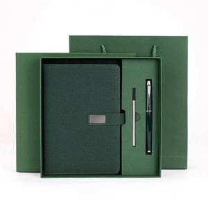 Custom Logo Blue Black PU Leather Magnetic Notebook Box Gift Set A5 <b>Journal</b> Luxury Diary Business Corporate Gift Set With Pen - Product Image 1
