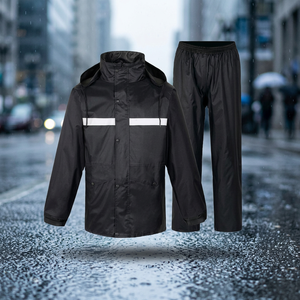Imperméable de travail unisexe à capuche zippé en toile réfléchissante fine pour adultes, idéal pour la protection sur les chantiers et les activités extérieures. - Product Image 3