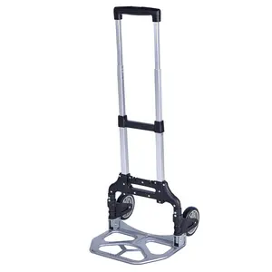 Portable Stair Climbing Trolley Folding Hand Truck Luggage Shopping Cart with Telescoping Handle