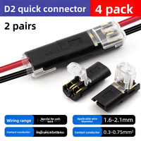 Bloc de jonction rapide D2 en cuivre 8A, connecteur LED sans fil et sans soudure, type interchangeable 2P double fil