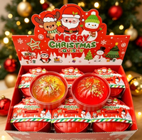 Jouet sensoriel de Noël en forme de boulette à presser, avec panier de cuisson à la vapeur simulé et paillettes, doux, à rebond lent, jouet de décompression