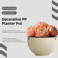 Pot de fleurs auto-arrosant double, traditionnel et luxueux, avec trous de drainage, 4,74 L, en matériau PP durable, pour utilisation au sol et en intérieur/extérieur