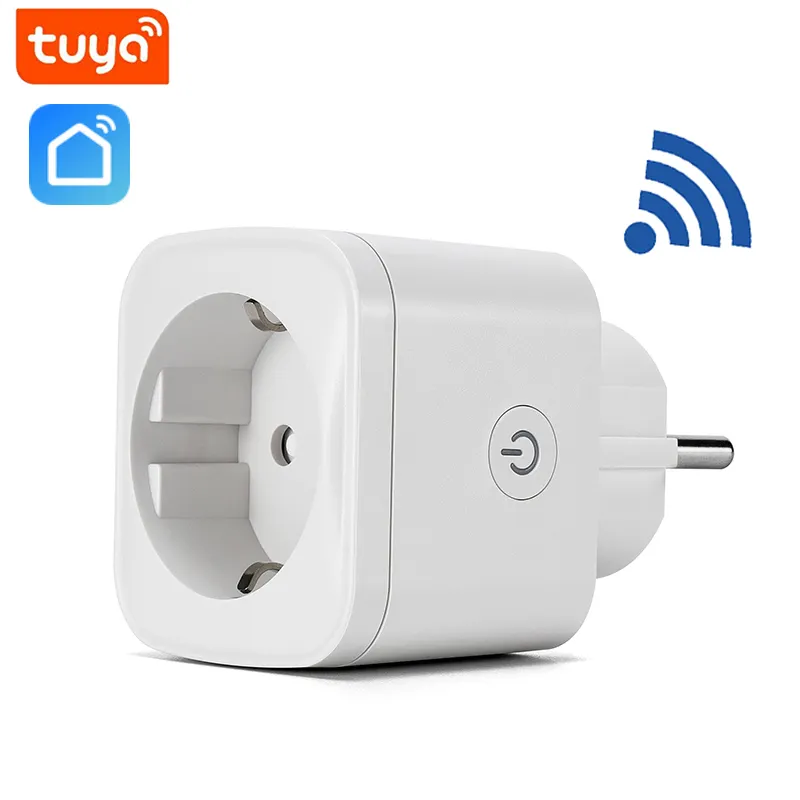 Amazon Alexa Mini Electrical Wifi Smart Plug 16A Socket Wall Multi Remote Control Tuya Home EU Tuya APP Smart Life White CE ROHS
