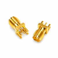 Fabrika Tedariki 50 Ohm 1.2mm Pin Aralığı SMA Dişi Jak Tam Pirinç PCB Panel Kenar Montajlı Fiş RF Koaksiyel Konnektörler
