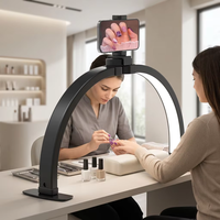 Lampe à ongles pliable avec abat-jour blanc |   Lampe LED à source lumineuse haute CRI 90 pour cils et ongles, support de bureau, lampe de lecture