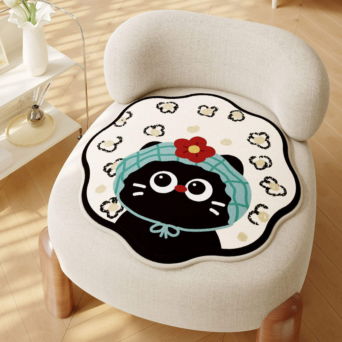 หมวกถักสีฟ้า