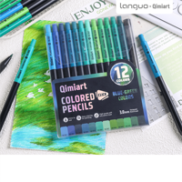 Ensemble de crayons de couleur mécaniques de la série bleu vert, crayons de couleur automatiques aux tons océaniques et forestiers, pour le dessin et l'esquisse de la nature CP580-6