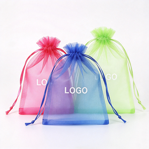 Organza Drawstring <b>Bag</b> Wholesale Custom Logo Sheer Mesh <b>Gift</b> Pouch for <b>Wedding</b> Favor, Party Candy, Jewelry Packaging - Product Image 2