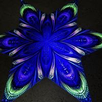 Décoration de scène Psytrance : Tapisserie de plafond fluorescente UV avec imprimé Mandala Paon Psychedélique