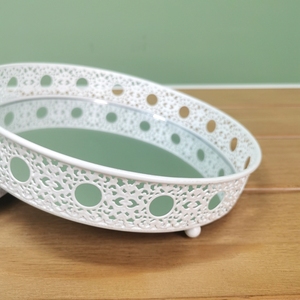 Plateau de service et de rangement pour bijoux en métal blanc de luxe, personnalisé, écologique et réutilisable, pour la décoration intérieure et l'utilisation sur le bureau de salon - Product Image 5