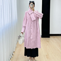 Haut de gamme Miyake plissé femmes costume vestes mince bouton épais tenue décontractée manteaux mode Blazer