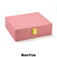 Boîte à bijoux multifonctionnelle personnalisable en cuir PU avec miroir, pour ranger bagues, boucles d'oreilles, colliers, montres, accessoires, boîte cadeau