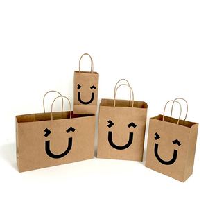 Sacs en papier kraft biodégradables et recyclables personnalisés, écologiques, avec poignées torsadées, impression de logo, marron, pour la restauration - Product Image 2