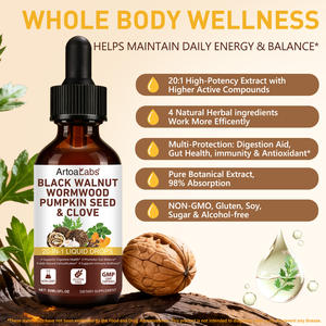 ArtoaLabs 100% Natural Vegan Dietary Supplement Black Walnut Wormwood Oral Liquid Drops with Wormwood Pumpkin <strong>Seed</strong> - Product Image 3