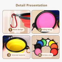 Accessoires pliants personnalisés pour animaux de compagnie, bol d'alimentation pour chien et chat, bol de voyage portable en silicone TPE, eau potable, bol d'alimentation pour chien