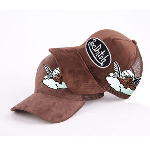 مخصص جودة عالية من جلد الغزال 5 لوحة مطرزة في الهواء الطلق الرجال سائق الشاحنة قبعة مع شعار مخصص - Product Image 6