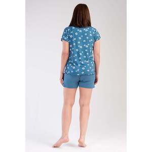 Costume pour femme en viscose XXL, col en V, plissé, manches courtes, jupe ovale - Product Image 1