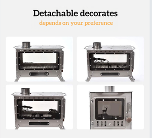 موقد حرق خشب التيتانيوم النقي محمول خفيف للغاية مع حقيبة حمل وصندوق مدخن للتخييم الحديث في الهواء الطلق للشواء - Product Image 5