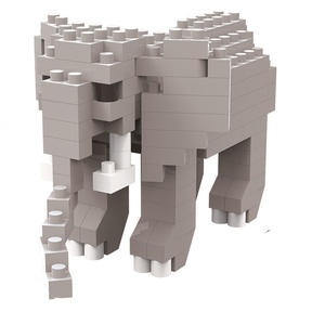 Set Puzzle Diy blok bangunan hewan kartun Model 3d partikel Mirco plastik laris mainan bata bongkar pasang figur Mini untuk hadiah anak-anak - Product Image 1