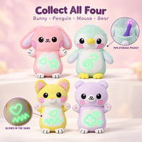 Jouet en peluche qui brille dans le noir, stylo à dessin UV, animal en peluche lumineux, lapin, pingouin, souris, ours, jouet doux, cadeau pour l'heure du coucher des enfants