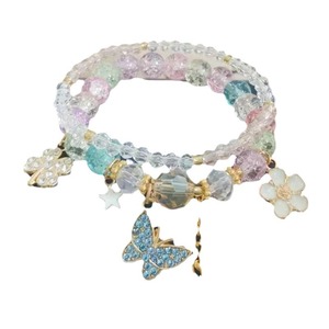 Children's Princess-Style Cute <b>Crystal</b> & Rhinestone <b>Bead</b> Lampwork Glass <b>Bracelets</b> Individually Packaged Wholesale 6666 Cute Butt - Product Image 2
