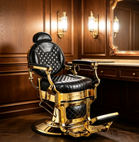 Fauteuil de Barbier Premium Rétro pour Salon de Coiffure et de Barbier, Inclinable et Confortable