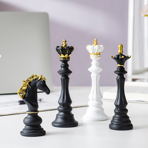Adorno de Ajedrez Art Deco Internacional Eastern <span class=keywords><strong>Rock</strong></span>, Juego de Ajedrez Creativo, Rey, Caballo de Guerra, Reina, Decoración de Aniversario, Artesanía de Resina - Product Image 3