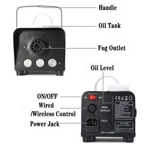 Mini máquina testador de fumaça Automotive 500w Smoke Machine Fog Mist Haze Hazer Effect 3 Led Rgb para Disco Party Club - Product Image 3