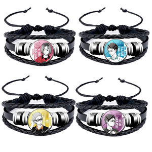 เครื่องประดับอนิเมะขายส่ง วอลเลย์บอล จูเนียร์ ไฮค์ แฟชั่น กำไลข้อมือ ยูวี เจเวลรี่ กำไลหนังถัก - Product Image 1