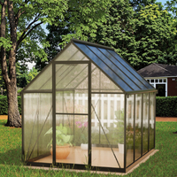 Installation rapide grande serre en aluminium en Polycarbonate de plain-pied pour la maison jardin hydroponique cadre en métal polyvalent pour la ferme en plein air