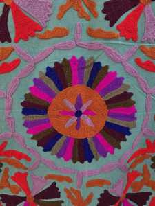 Couverture en coton Suzani brodée, drap de lit, couvre-lit, tapis mural Suzani ouzbek, décoration bohème pour la maison - Product Image 3