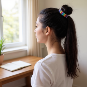 Juego de pinzas para el cabello con cuentas de arcoíris para mujer y niña, accesorios para el cabello, Ref 44312 - Product Image 2