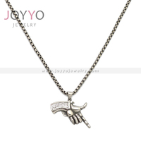 Pendentif en forme de main en acier inoxydable plaqué argent antique pour enfants, bijoux punk, hip-hop, motard, charme de doigt pour hommes