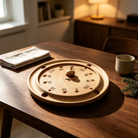 Jeu de roulette en bois de 30 cm de diamètre, jeu de société en bois massif naturel pour les fêtes de famille et les divertissements de Noël