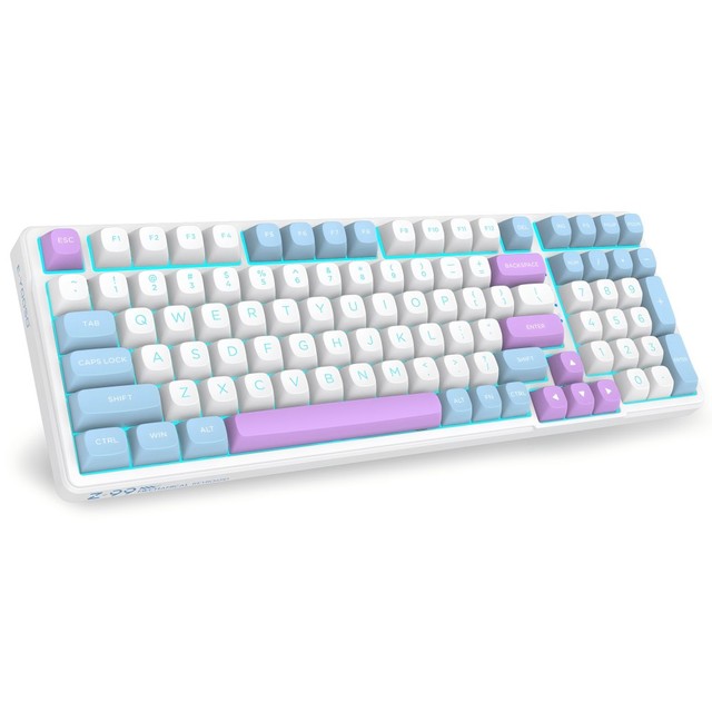 E-YOOSO 99 Keys ICE Blue Wired Mechanical Gaming Keyboard with USB Type-C Interface Programmable Hot Swappable PBT Keycaps