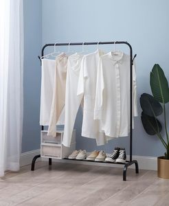 Perchero negro con estantes de almacenamiento y ganchos para abrigos/sombreros Perchero de acero independiente para interiores para dormitorio o sala de estar - Product Image 5
