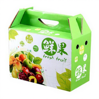 Ecologisch verantwoorde gerecycleerde golfkartonnen stevige vierkante fruitdoos met reliëfdruk aangepaste logo bedrukking groothandel leverancier