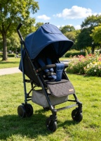 Poussette bébé pliable 3 en 1 avec cadre en fer et système de sécurité à 3 points