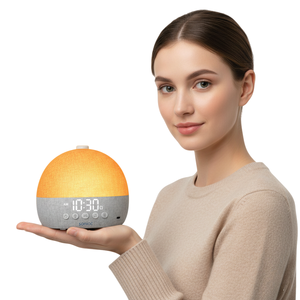 Réveil lumineux avec simulateur d'aube et machine à bruit blanc, veilleuse de chevet OEM - Product Image 1