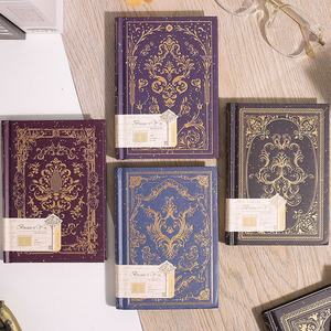 สมุดโน้ตปกแข็งแบบโค้ง A5 A6 ลายวินเทจ ปิดผิวด้วยฟอยล์ทอง พร้อมกระดาษป้องกัน  แบบวางราบได้  พร้อมริบบิ้น  สมุดแพลนเนอร์/ไดอารี่  112 แผ่น - Product Image 3