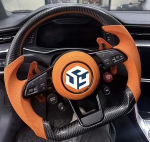 Volant en fibre de carbone personnalisé pour <span class=keywords><strong>Audi</strong></span> A1 A3 A4 A5 A6 A7 <span class=keywords><strong>RS</strong></span> R8 S3 8V B8 B9 S4 Q3 Q8 TT Sports <span class=keywords><strong>Rouge</strong></span>, y compris A8 RS5 - Product Image 2