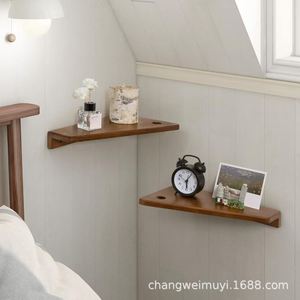 Solid Wood Wall Mounted <b>Shelf</b> 3 Tier Rectangle Durable Storage <b>Rack</b> For Bedroom Living Room Kitchen - Product Image 5