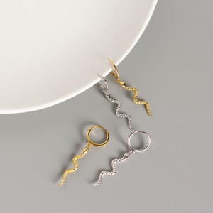 أقراط بدلاية على شكل حيوان ثعبان ، مجوهرات أذن نسائية ، أقراط ذهبية من الفضة للنساء والرجال - Product Image 6