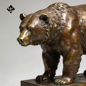 Sculpture d'ours brun en bronze grandeur nature pour décoration de jardin extérieur, statue animale en <span class=keywords><strong>laiton</strong></span> moulé, art paysager pour parc - Product Image 3