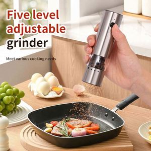 Mini New Design Rechargeable Automatic Silver Salt & <b>Pepper</b> <b>Grinder</b> Set with 12G Capacity Eco-Friendly Electric Operation - Product Image 4