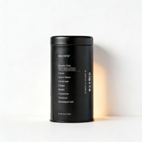 Boîte de conserve ronde en fer blanc de qualité alimentaire avec double couvercle, hermétique, pour poudre de cacao et matcha, avec logo personnalisé imprimé