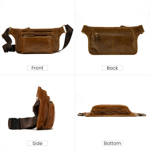 Custom da <span class=keywords><strong>uomo</strong></span> in vera pelle stile Vintage borsa da petto impermeabile alla moda spalline per viaggi all'aperto - Product Image 2