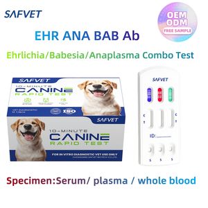 Prueba <span class=keywords><strong>R</strong></span>ápida Safvet para la Detección de Anticuerpos contra Erhlichia, Anaplasma, Babesia y Dirofilaria (Ehr/<span class=keywords><strong>Bab</strong></span>/Ana Ab) en Perros Canis - Product Image 1