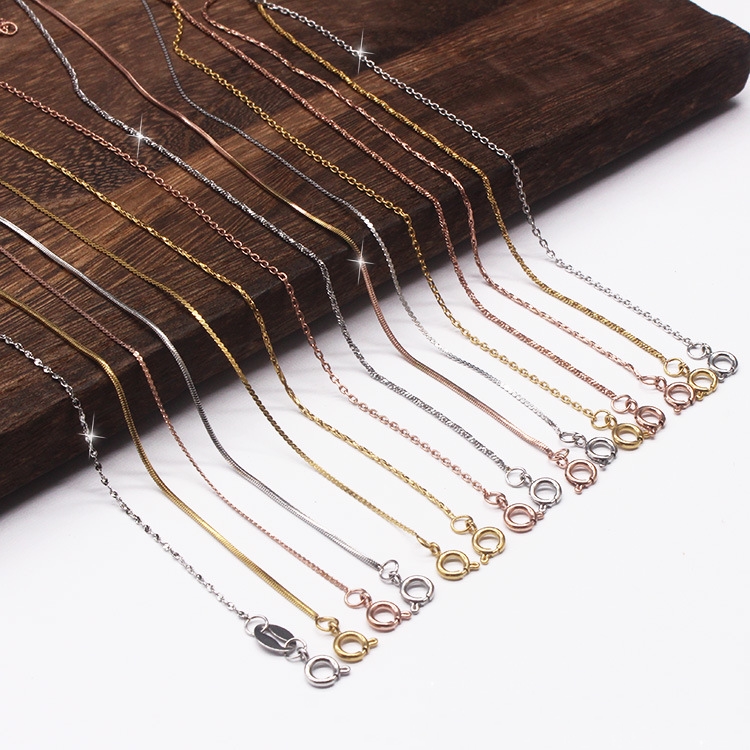 Женская цепочка из нержавеющей стали 18k длиной до ключиц змеиная костная цепочка розовая Гипсофила неувядающая Пряжка для рогатки